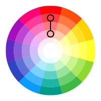 Color wheel showing monochromatic color scheme