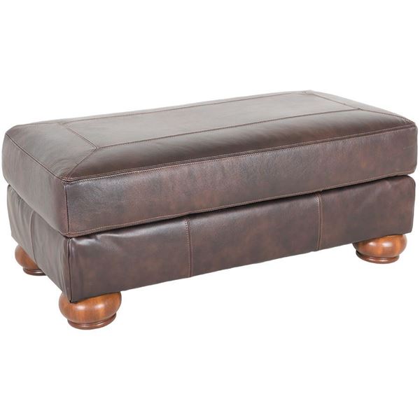 Picture of Axiom Walnut All-Leather Ottoman