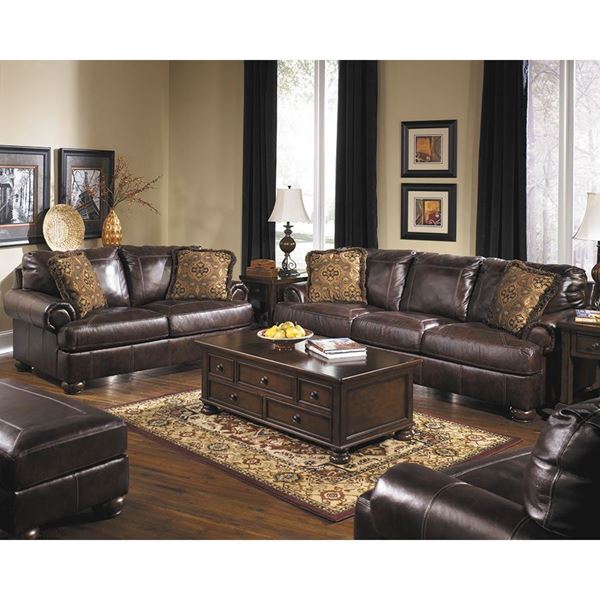 Axiom Walnut All-Leather Sofa 0BB-420S | Ashley Furniture | AFW.com