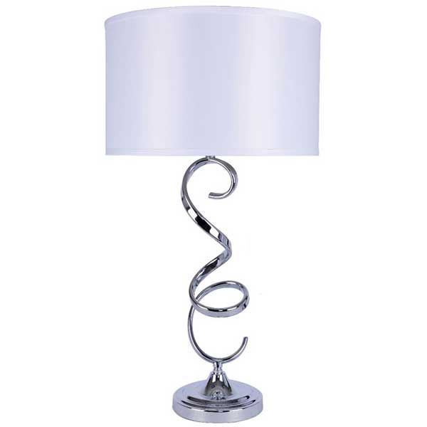 Picture of Swirled Metal Lamp 30 In White