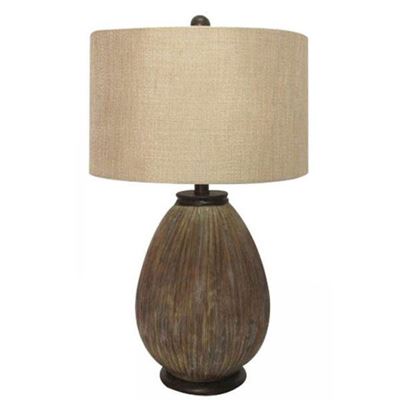 Picture of Grey Wash Table Lamp Barrel Sh