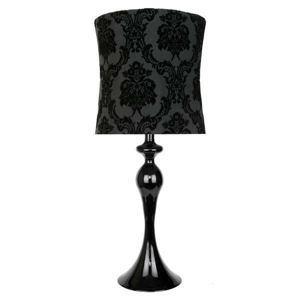Picture of 20" Black Damask Accent Lamp