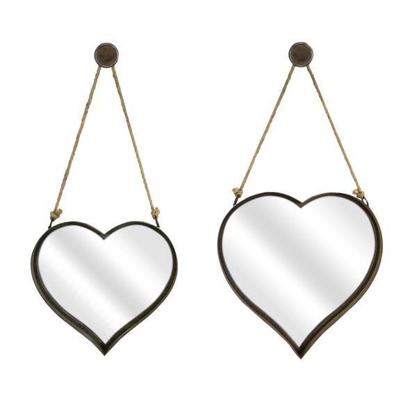 Picture of Set of 2 Heart Wall Mirrors