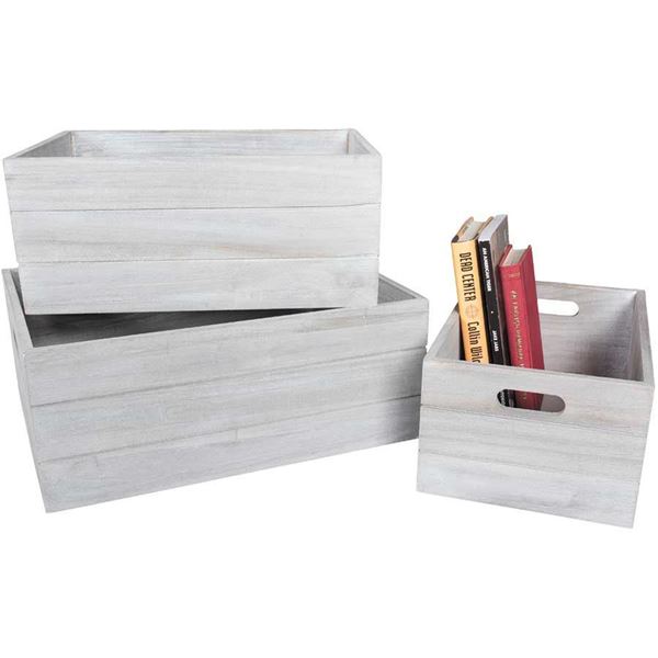 Picture of Paulownia Wood Crate, Set of 3
