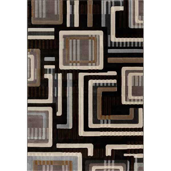 Picture of Grid Charcoal Squares 5x7 Rug