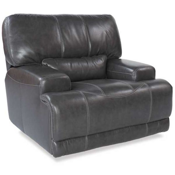 Gear Charcoal Leather Power Recliner | AFW.com