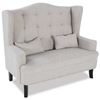 Picture of Adele Beige Wingback Settee
