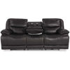 Picture of Chocolate Leather Recline Sofa with Drop Table