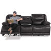Picture of Chocolate Leather Recline Sofa with Drop Table