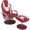 Picture of Cosmo Red and White Swivel Chair With Ottoman
