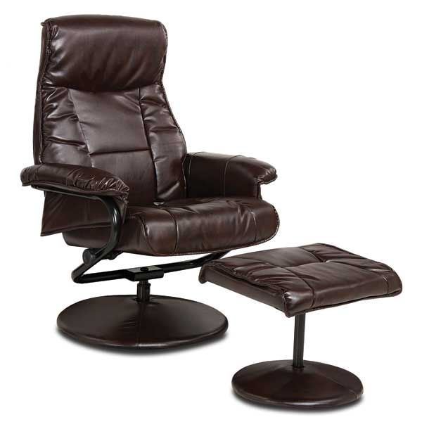 Picture of 2 Piece Brown Bonded Leather Recliner With Ottoman