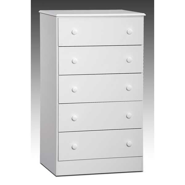 White 5 Drawer Chest Z19305 Kith Furniture 19305