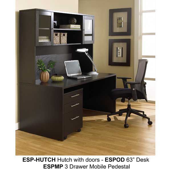 Picture of Espresso Storage Hutch With Doors