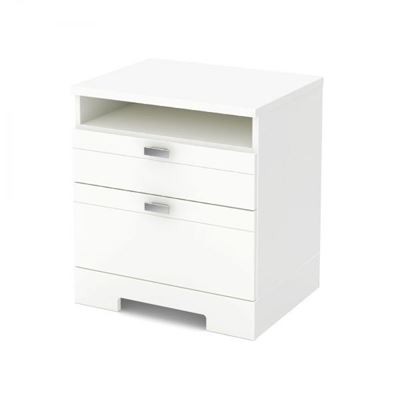 Picture of Reevo - Night Stand with Drawers, White *D