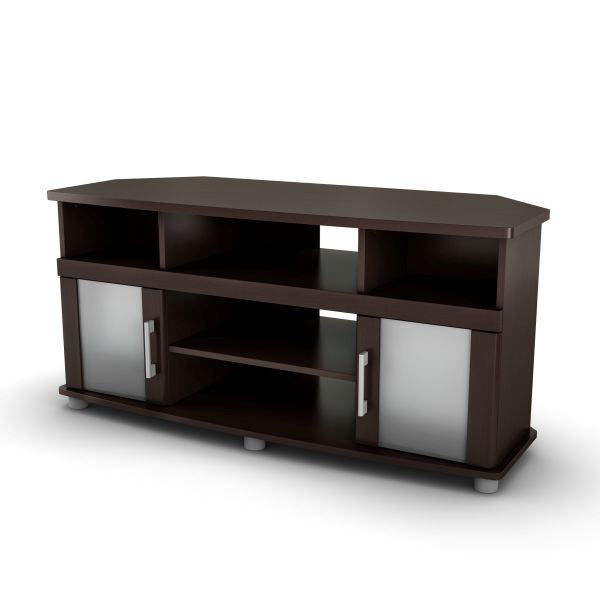 City Life Corner Tv Stand For Tvs Up, Corner Tv Stand With Matching Bookcase