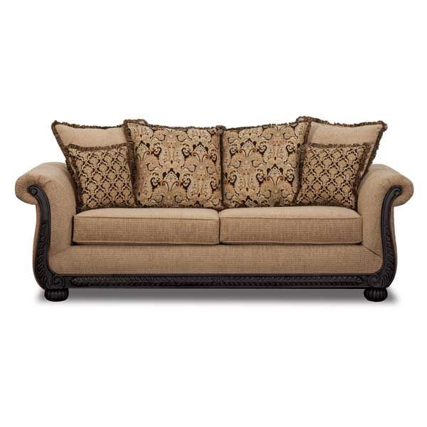 Picture of Taupe Sofa with Black Wood Tri