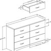 Picture of Step One - 6-Drawer Double Dresser, Gray Oak *D