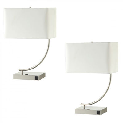 Picture of Set of Two Tbl Lamp, Satin Nickel *D