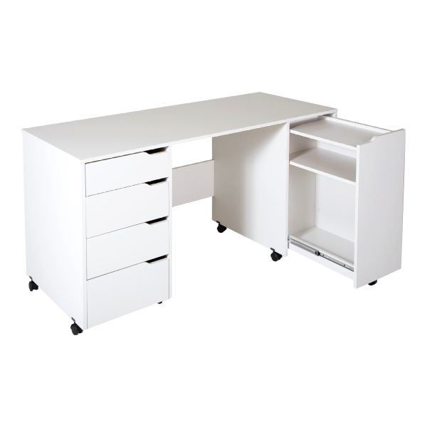 Picture of Crea - Sewing Craft Table on Wheels, White *D