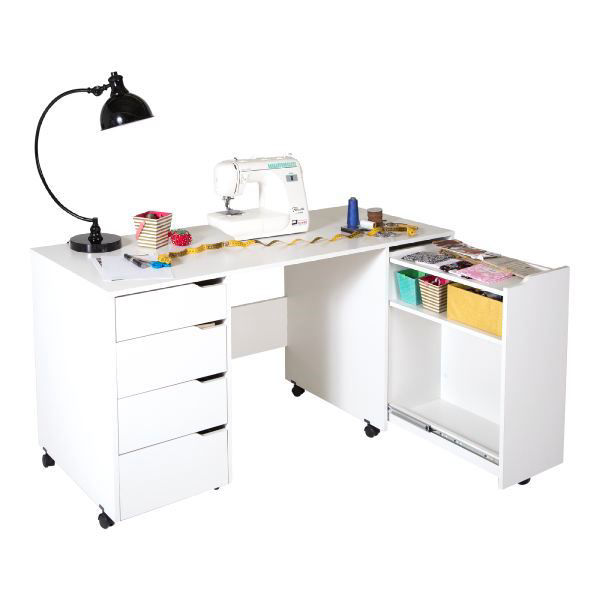 Crea Sewing Craft Table On Wheels 7550728 South Shore 8486