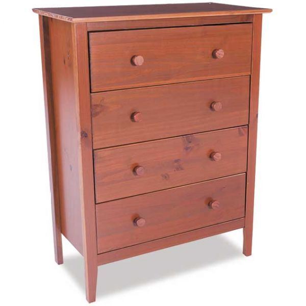 Picture of 4 Drawer Dresser, Pecan Finish