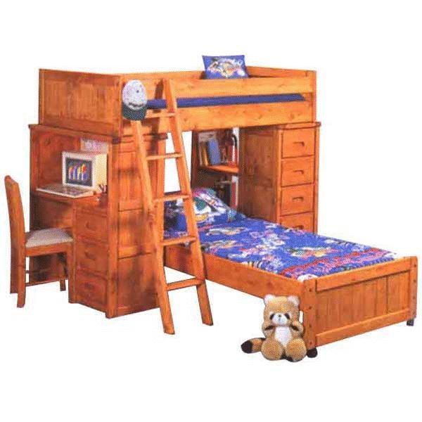 Picture of Bunkhouse Desk End/ Chest End Loft Bed