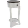 Picture of 1 Drawer Round White Side Table