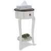 Picture of 1 Drawer Round White Side Table
