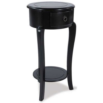 Picture of 1 Drawer Round Black Side Table