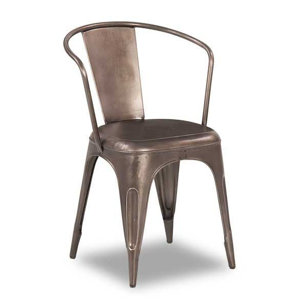 Picture of Natural Steel Retro Cafe Arm Chair