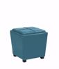 Picture of Blue Vinyl Ottoman Cube Set *D