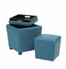 Picture of Blue Vinyl Ottoman Cube Set *D