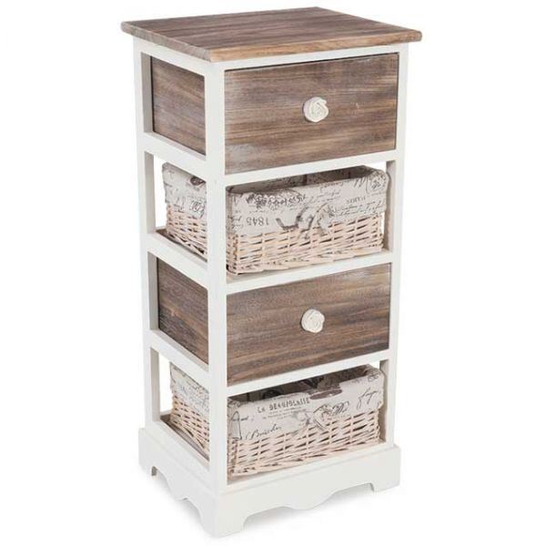 White Four Drawer Cabinet | 1A-1021 | AFW.com