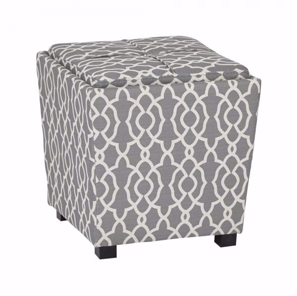 Picture of Grey Fabric Ottoman Set *D