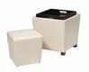 Picture of Cream Bonded Leather Ottoman Set *D