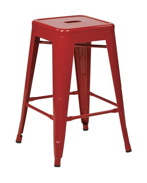 Picture of 24-Inch Mtl Red Backless Stool, 4-Pack *D
