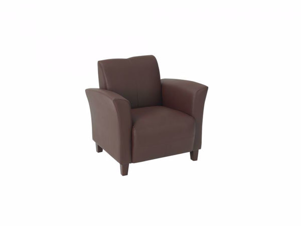 Picture of Wine Bonded Leather Club Chair *D