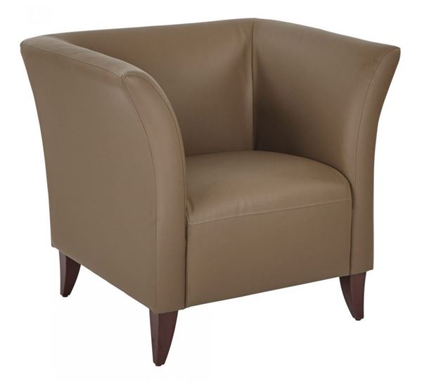 Picture of Taupe Faux Leather Club Chair *D