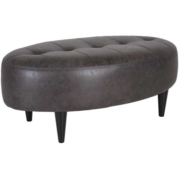Picture of Digital Tufted Gray Oval Ottoman