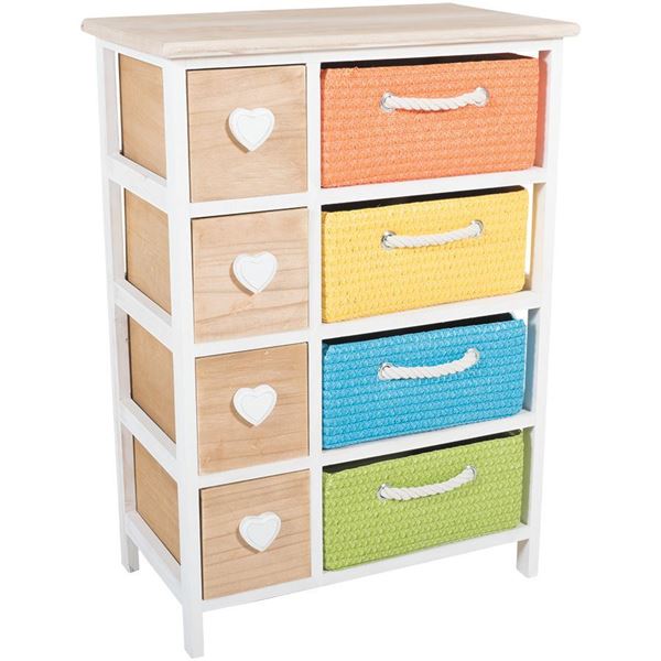 Picture of 4 Drawer Multi-color Basket Storage