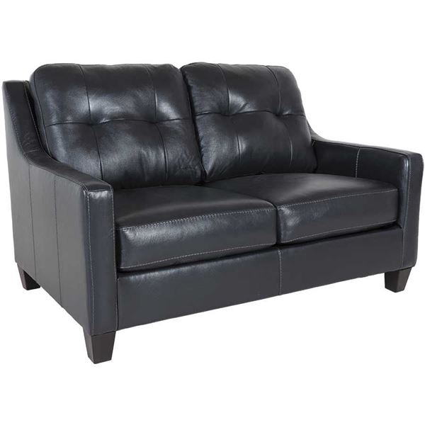 Navy Leather Loveseat - Ashley Furniture | AFW.com