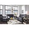 Picture of Navy Leather Loveseat