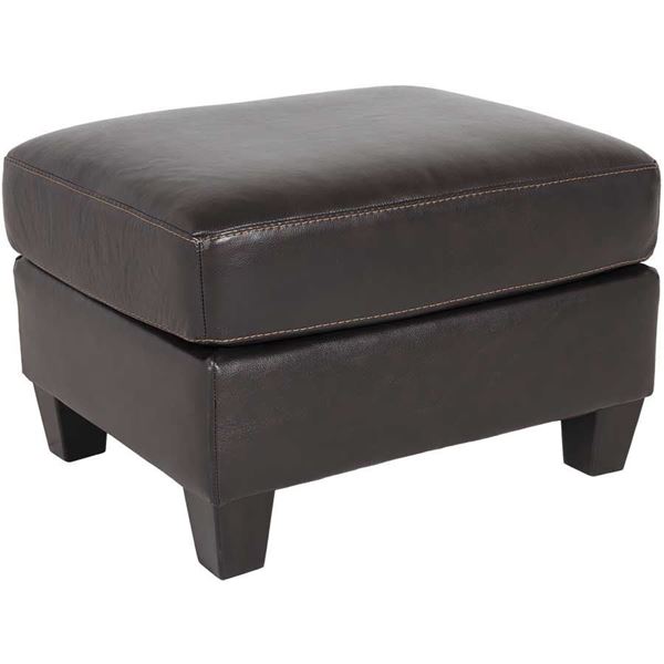 Picture of Mahogany Leather Ottoman