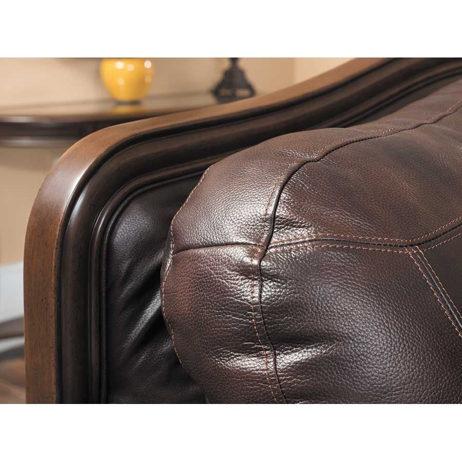 Mellwood Walnut Leather Sofa 0MM-646S | Ashley Furniture | AFW.com