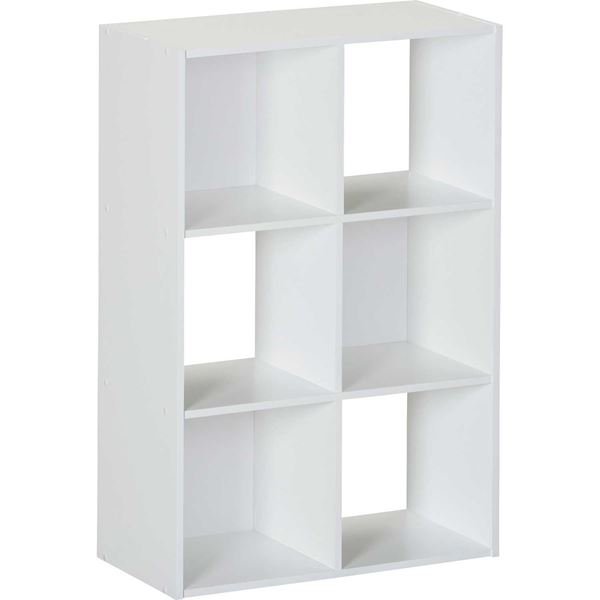 Picture of SystemBuild White Six Cube Storage Bookshelf