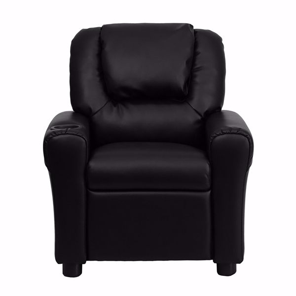Picture of Contemporary Black Leather Kids Recliner *D