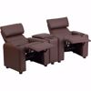 Picture of Kid's Brown Leather Reclining Theater Seating *D