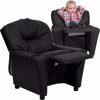Picture of Contemporary Black Leather Kids Recliner *D
