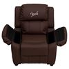 Picture of Personalized Deluxe Brown Leather Kids Recliner *D