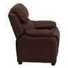 Picture of Personalized Deluxe Brown Leather Kids Recliner *D